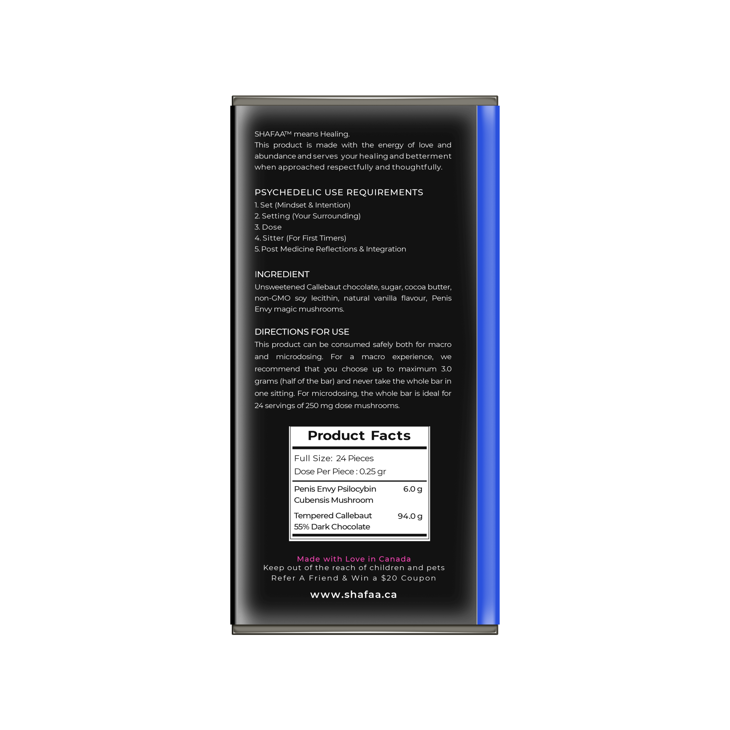 Premium Magic Mushroom Chocolate Bar – 6g - Image 2